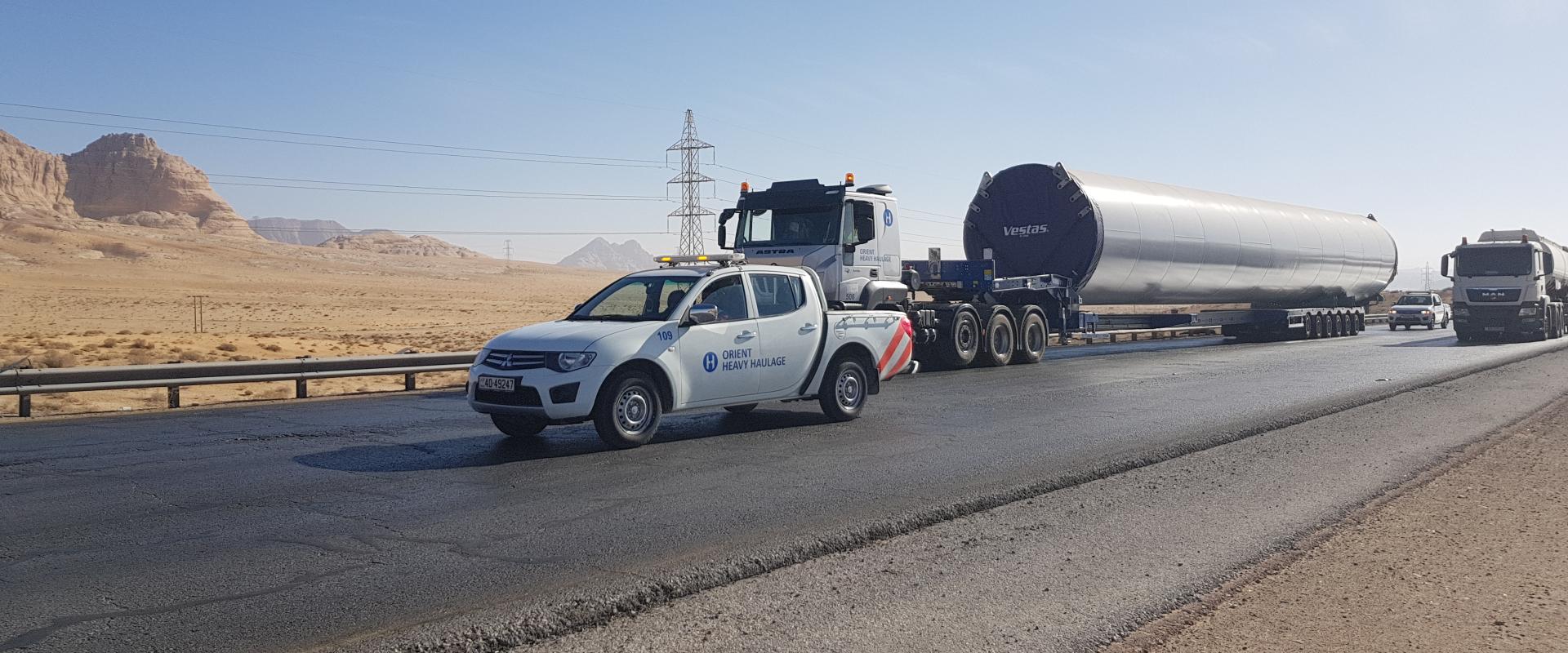 OHH - Transport of Vestas Tower Section for Fujeij WInd Farm